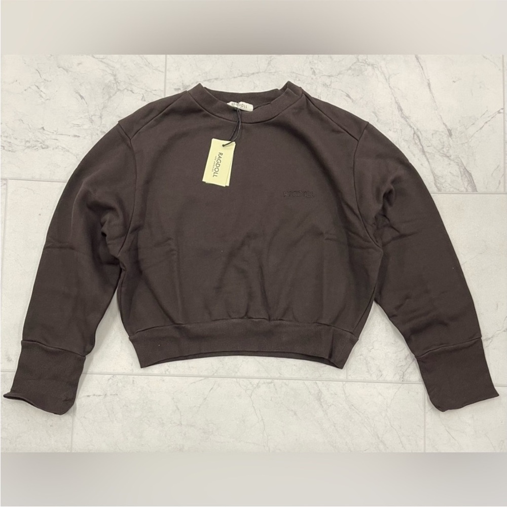🌹Ragdoll 🌹Brown Cropped Sweatshirt
